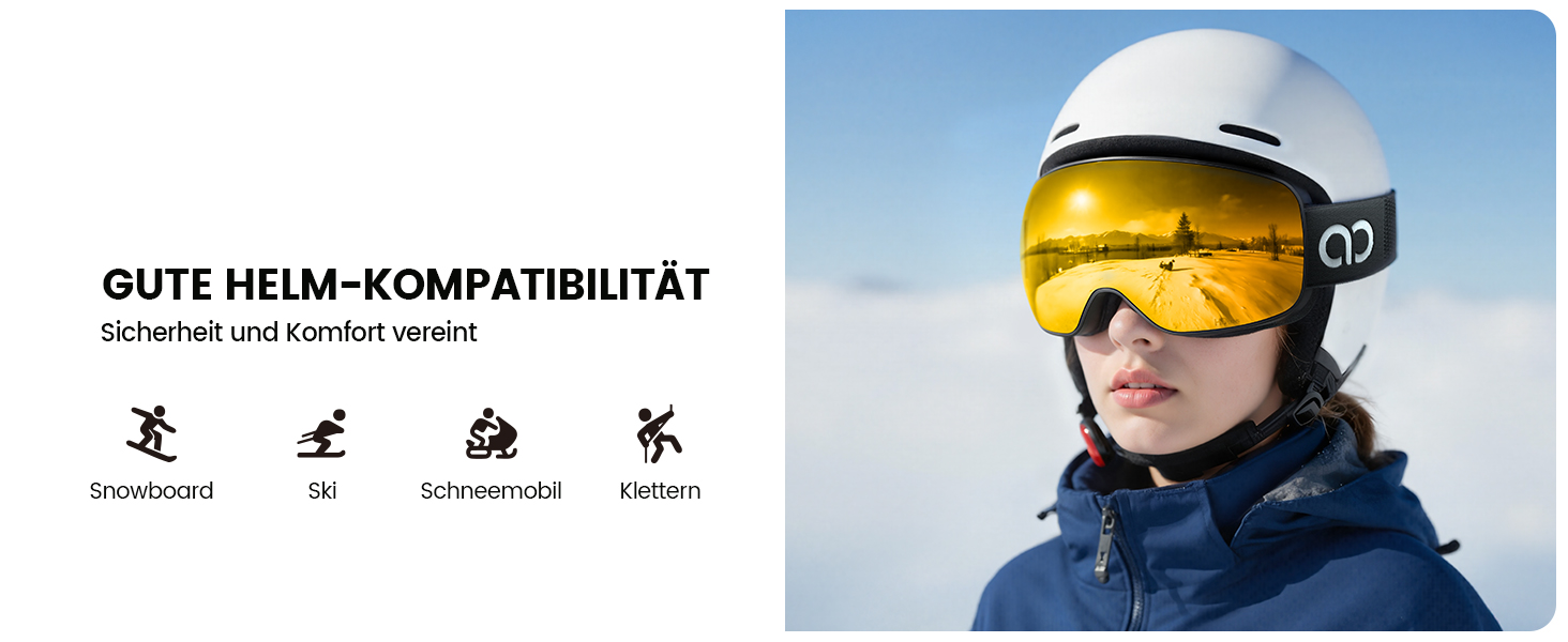 Ламікал - Скі-маска для чоловіків та жінок, сноуборд маска з OTG - [Ultra HD та ширший огляд] - Топ маска для катання на лижах з захистом від запоту, захисна маска для сноуборду з дзеркальним покриттям, скі-маска UV400 з захистом від відблисків (Покращена версія - чорний каркас - золотий (VLT: 11%))