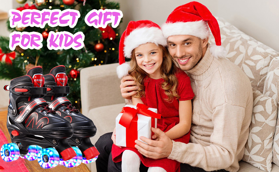 Дитячі ролики-інлайнери Flash: ролики для початківців, 4 колеса, регульовані, чорні (EU 34-38)