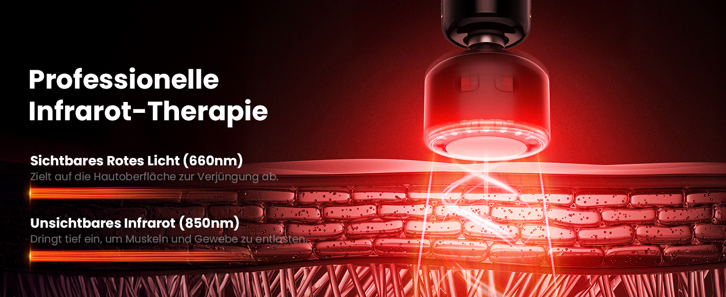 Масажер для м'язів Bob and Brad Q2 Ultra з інфрачервоним нагрівальним насадкою, портативний, тихий, для зняття м'язового болю, чорний + інфрачервоний нагрів