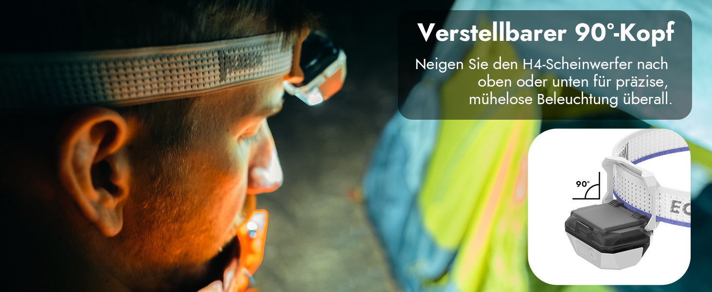 WUBEN H4 - LED налобний ліхтар, 800 люмен, IP68, 10 режимів, червоне світло, для кемпінгу, риболовлі та піших прогулянок, чорний