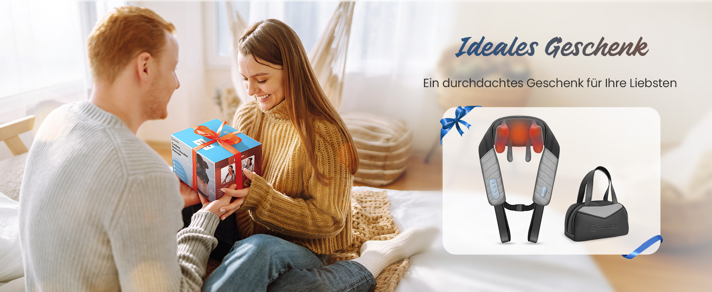 COMFIER 4D Шиацу масажер для шиї та плечей з підігрівом, бездротовий масажер для спини, шиї та плечей, для зняття болю в шиї, плечах і ногах, подарунок