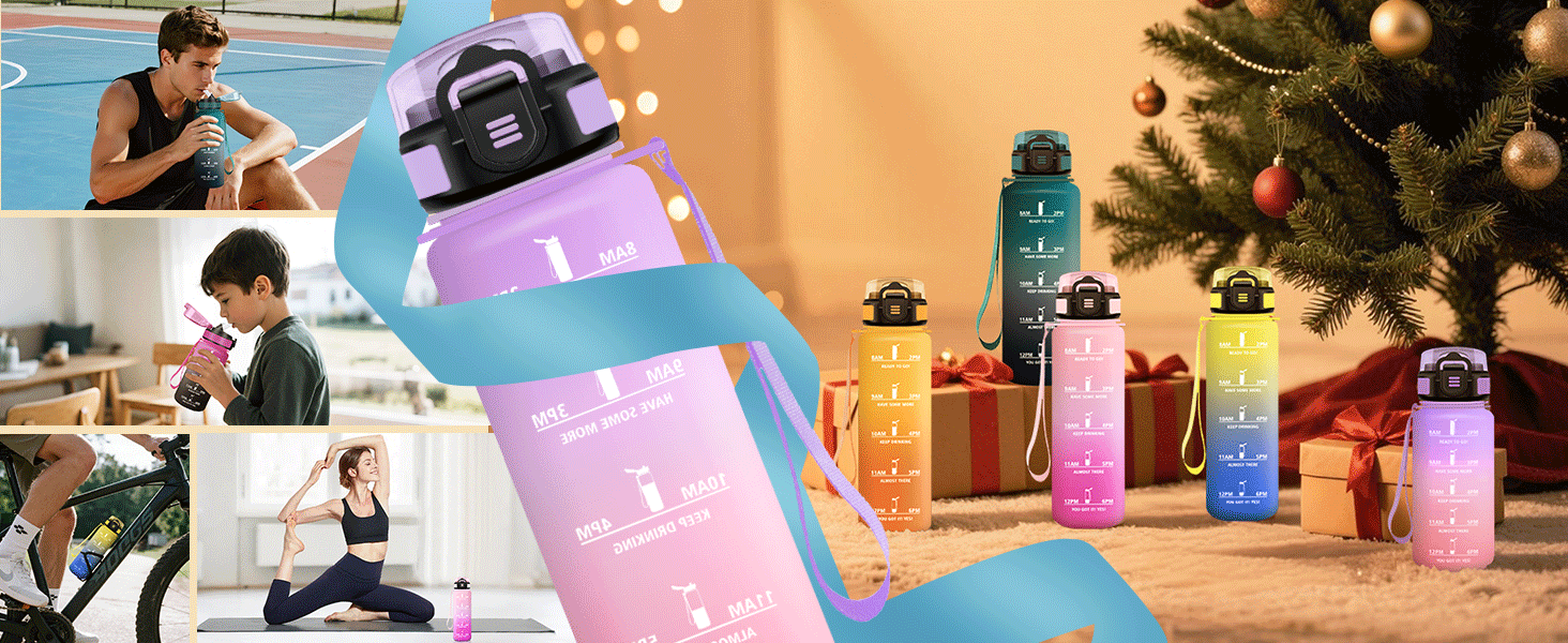 Фляга для води Motswedi з трубочкою, 1500 мл, BPA-Free, спортивна, не протікає, для фітнесу, школи, подорожей, офісу, жовтогаряча. Також доступна 500 мл рожево-блакитна