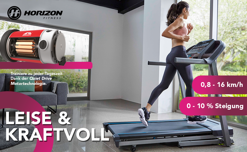 Бігова доріжка Horizon Fitness eTR5.0 з потужним двигуном 2 к.с.