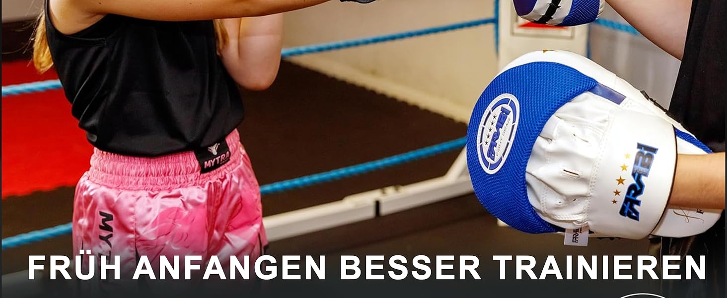 Боксерські рукавички Farabi Sports для дітей, 8-oz, чорні – бокс, ММА, муай-тай, кікбоксинг, спаринги, тренування