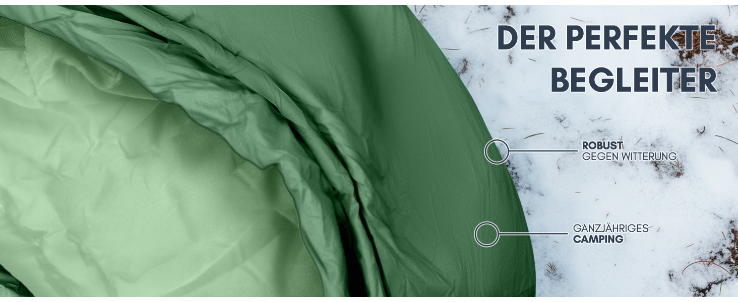 Сплячий мішок NORDMUT® Winter -10°C до 0°C, компресійний, для трекінгу та кемпінгу, 1.8 кг, водонепроникний, 350 GSM (зелений)