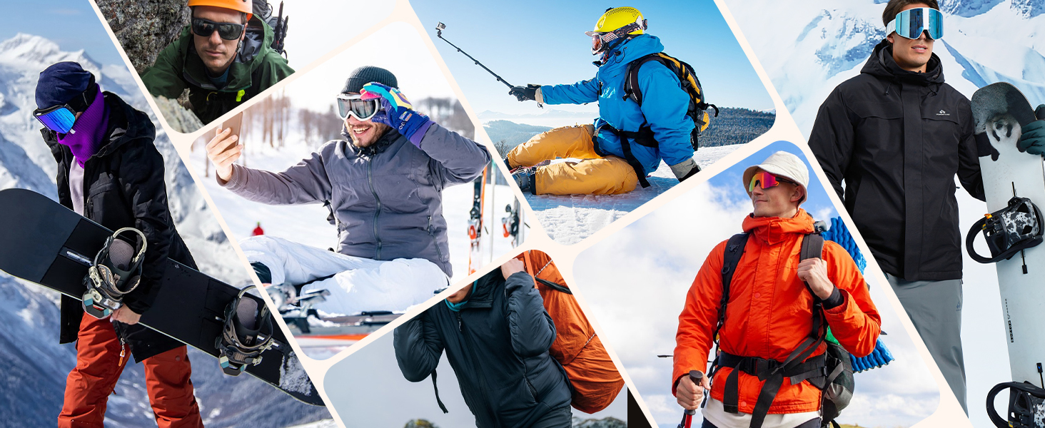 Чоловіча водонепроникна тепла дихаюча куртка для сноуборду та гірськолижного спорту, зимова куртка з капюшоном, Outdoor, сіра, розмір L