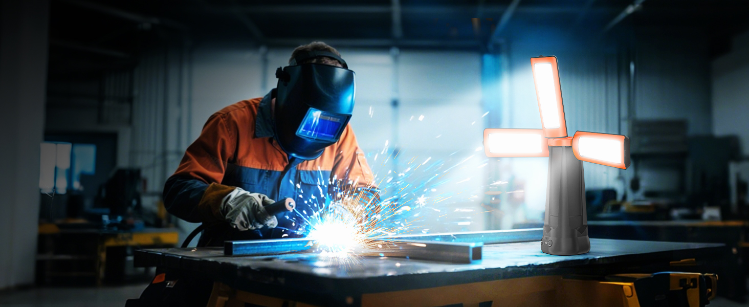 Портативна LED кемпінгова лампа 15000mAh з телескопічним штативом, 5500LM, IP65, вологостійка, для кемпінгу, подорожей, бастіону, намету, з підсвічуванням (Помаранчевий)