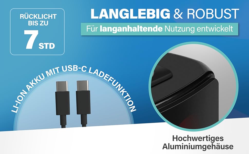 LED акумуляторний задній ліхтар Fischer Stableuchte для велосипеда, зарядний, IPX4, чорний, TWIN (акумуляторний ліхтар + TWIN STOP)
