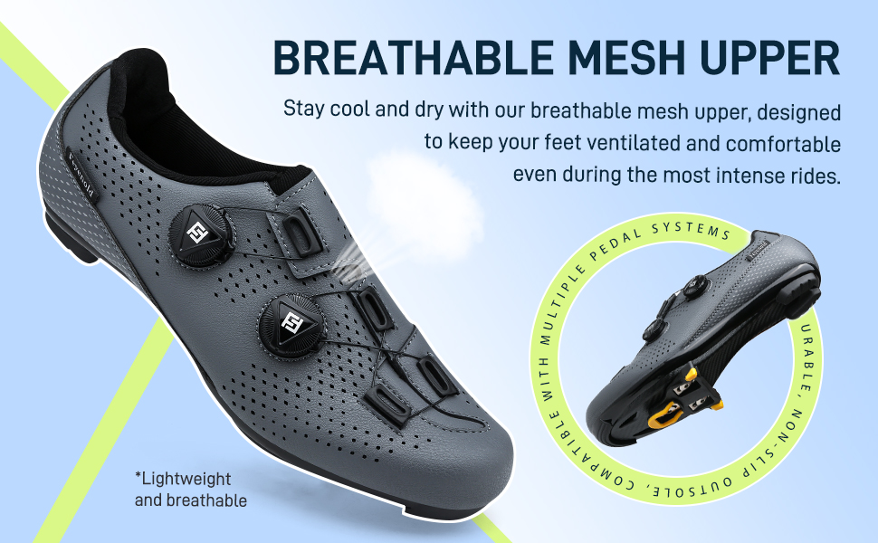 Велосипедні черевики для чоловіків та жінок, сумісні з SPD-SL педалями, встановлення SPD/Look KEO, розмір 38 EU, сірі