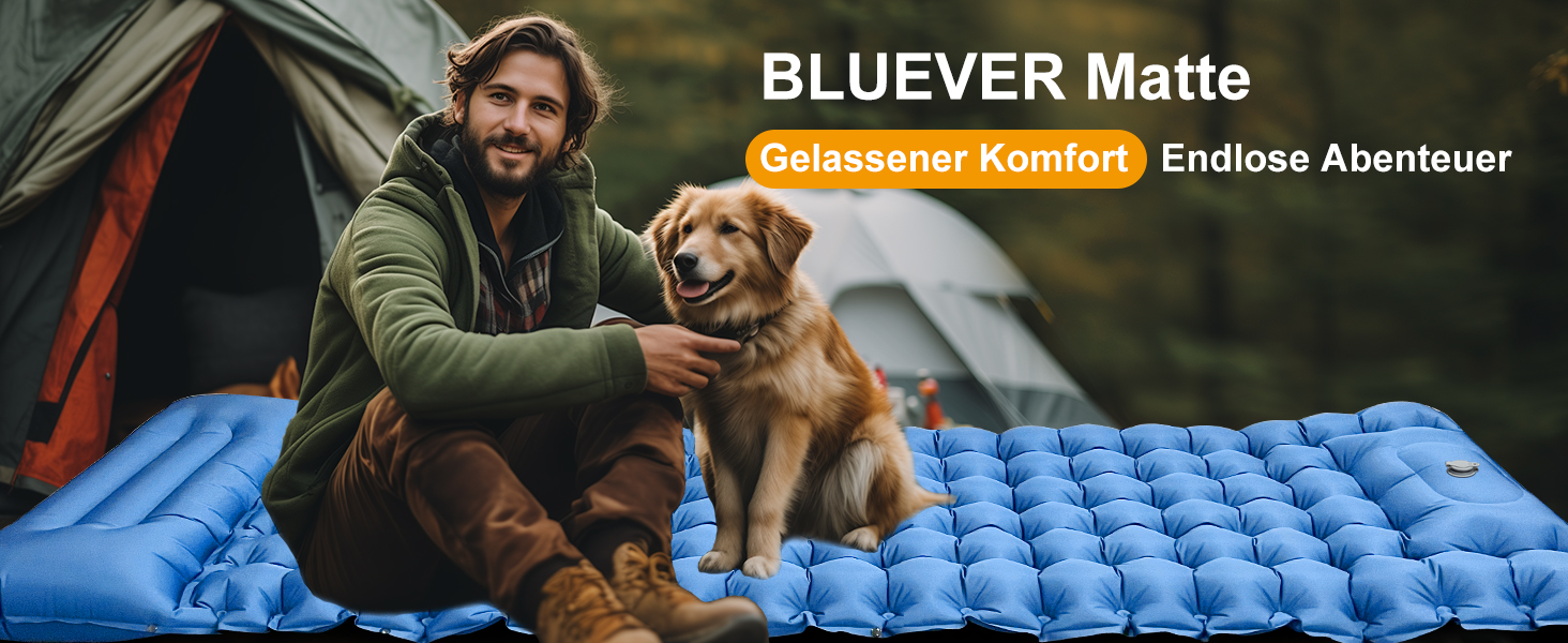 Надувний килимок для кемпінгу Bluever: ультралегкий, вологостійкий, водонепроникний, компактний