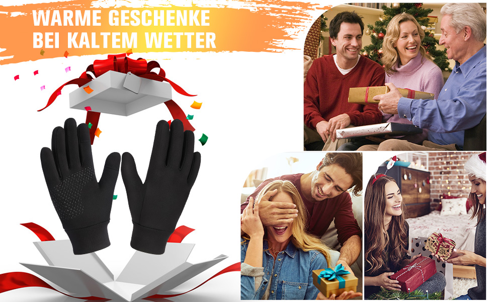 Рукавички для їзди на велосипеді, бігу та хайкінгу: теплі, непромокаючі, з антиковзаючою поверхнею та підтримкою сенсорного екрану (чорний, L)