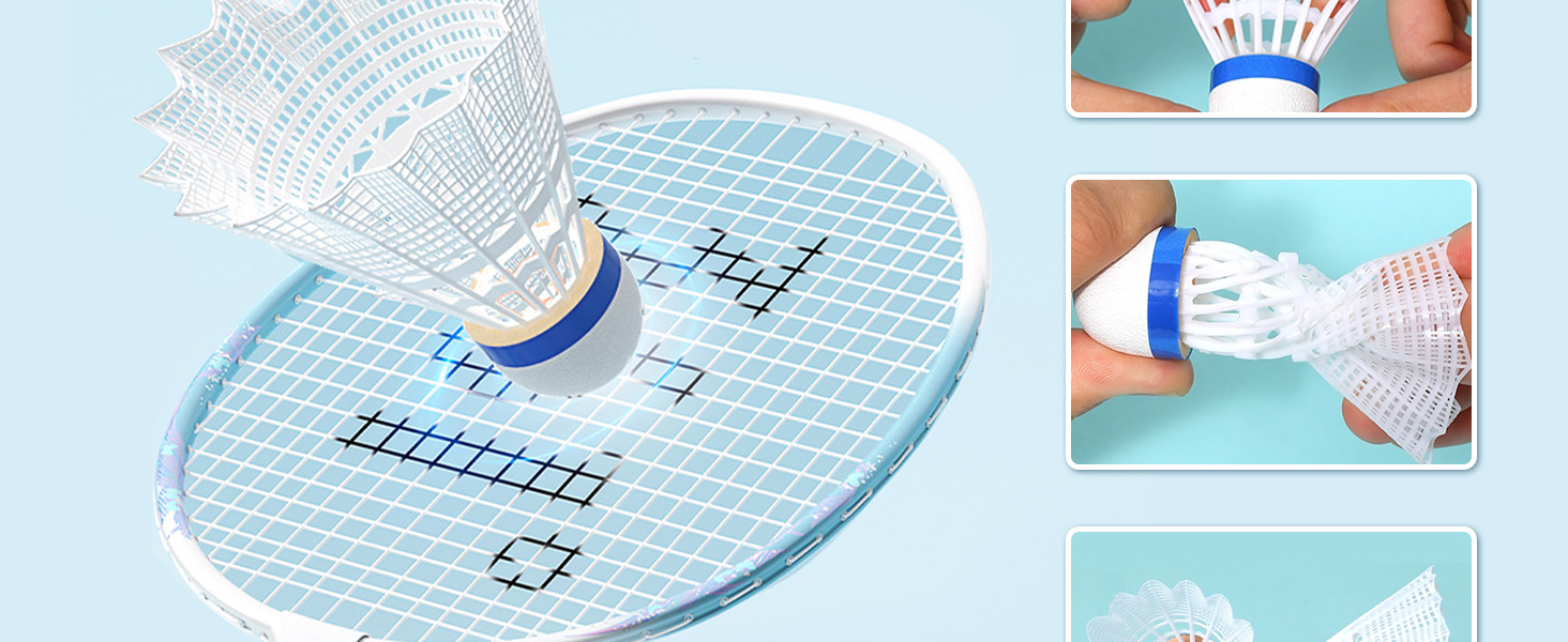 Флінтронік Бадмінтонні м'ячі, 6/12 шт. Нейлонові воланчики для бадмінтону, висока стабільність та довговічність, професійні воланчики для тренувань в приміщенні та на вулиці, відпочинок, спорт. 12 шт. Білі