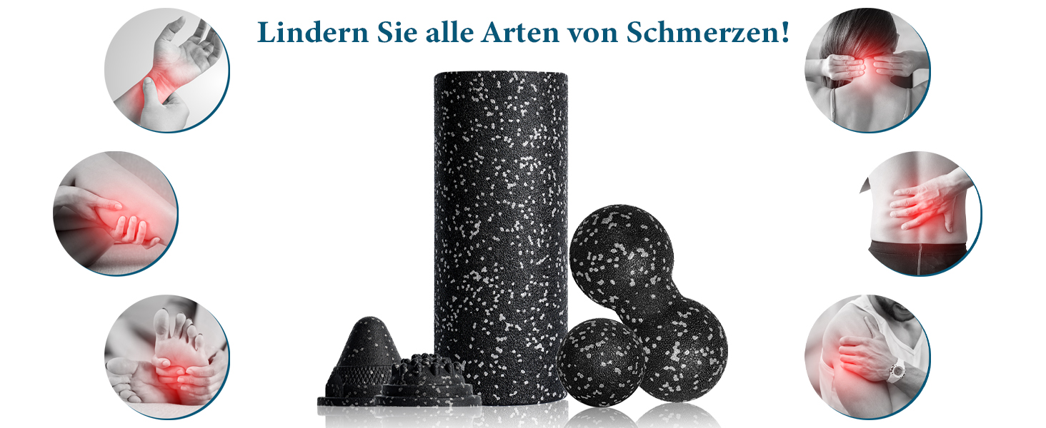 Ролик для фасції Blackroll: комплект для масажу та розслаблення м'язів (з м'ячиком)