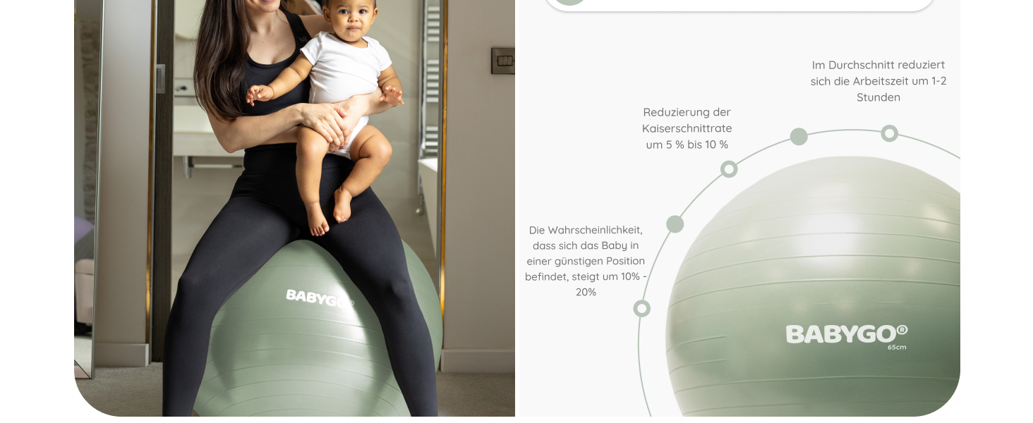 М'яч для пологів BABYGO – для вагітності, йоги, фітнесу та підготовки до родин. Комплект з книгою, план вагітності, фізіотерапія, пологів та відновлення. Екологічний, антивибуховий, 65 см.