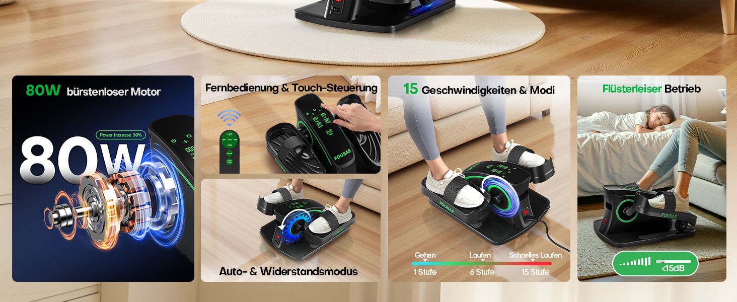 Еліптичний тренажер під стіл, компактний електричний велотренажер для ніг, 15 рівнів швидкості, тихий, для літніх людей