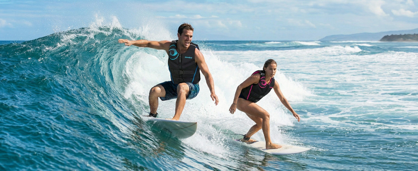 Спасальний жилет Owntop для дорослих XL | Легкий неопреновий жилет | Подвійний захист, для риболовлі, каякінгу, водних видів спорту сірий