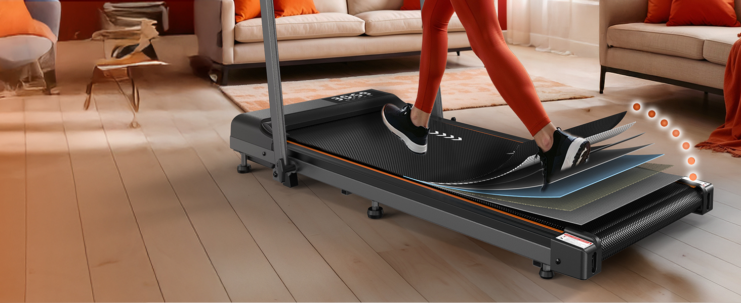 Бігова доріжка для дому Walking Pad, 2.25/2.5HP мотор, навантаження до 120 кг, швидкість 1-12 км/год, з нахилом, 7-шарове покриття, не потребує встановлення