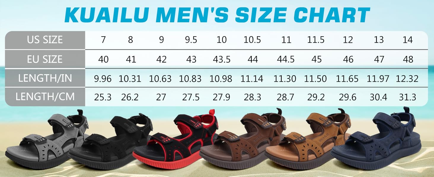 Чоловічі сандалі KuaiLu для трекінгу та відпочинку, ортопедичні, сині, розмір 42 EU