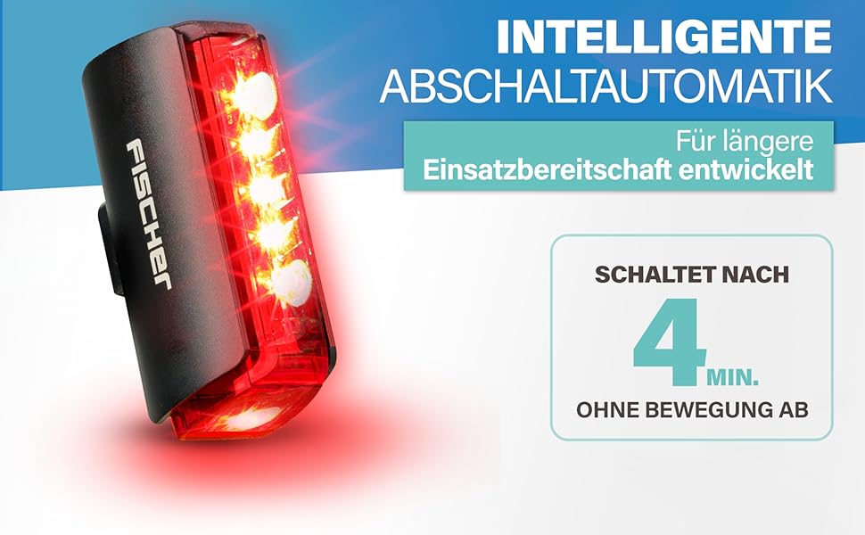 LED акумуляторний задній ліхтар Fischer Stableuchte для велосипеда, зарядний, IPX4, чорний, TWIN (акумуляторний ліхтар + TWIN STOP)