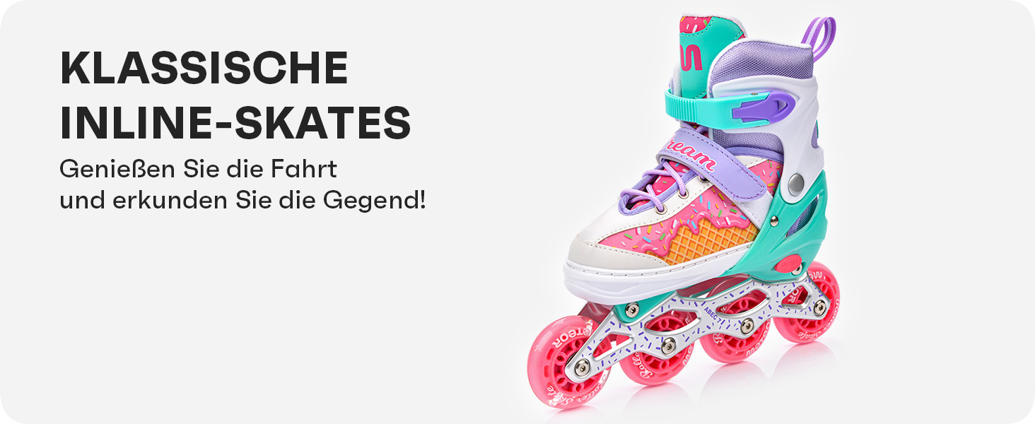 Дитячі ролики 4-в-1 Meteor Mermaid – регульовані, ABEC-7, PU-колеса, алюмінієвий фрейм, розміри XS-M