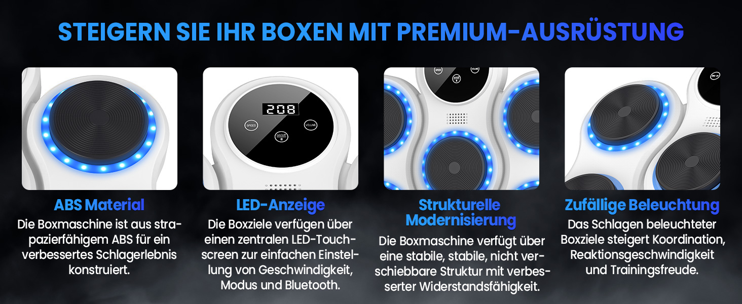 Музичний бокс-машина IERAKOR з LED, Bluetooth, рукавичками, 9 режимами швидкості, лічильником, для дітей та дорослих