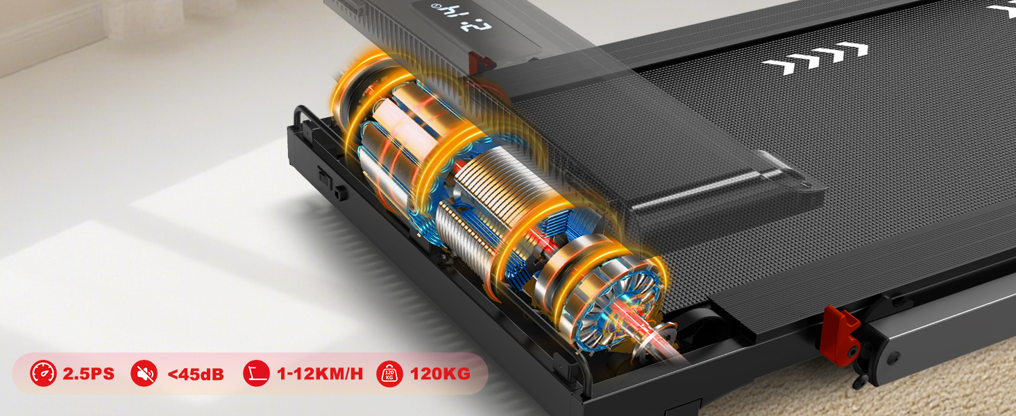 Бігова доріжка Orisyn для дому | 3-в-1 Walking Pad з мотором 2.5PS | 12 км/год, Bluetooth та 12 програм | Dual-LED, складаний, сумісний з APP | Ідеально для невеликих приміщень та домашніх тренувань Dual Mode, макс. 12 км/год, 12 програм та Dual-LED