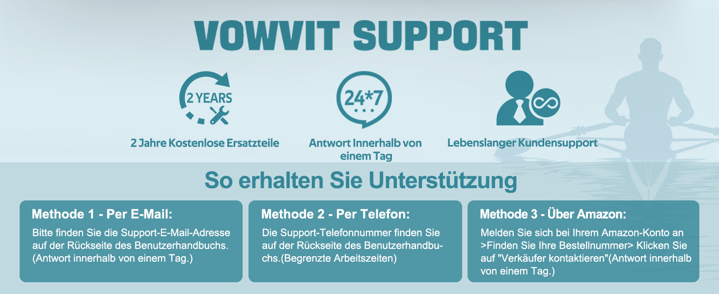 Веслувальний тренажер VOWVIT для дому, водний, складаний, з Bluetooth-монітором та регульованим тримачем для планшета, вантажопідйомність 160 кг