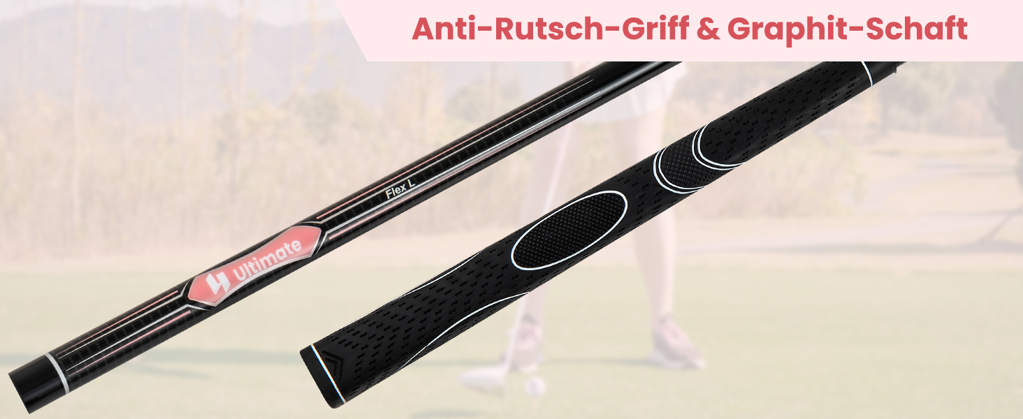 Комплект жіночих гольф-клуів COSTWAY, 9-ти частинний, для правшів з чохлом від дощу, включає драйвер, фейрвей, гібрид, залізи та паттер (чорний)