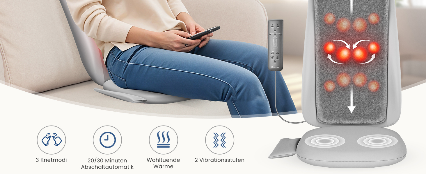 Крісло-масажер Comfier Shiatsu з підігрівом та функцією глибокого масажу, 2D/3D, для дому та офісу