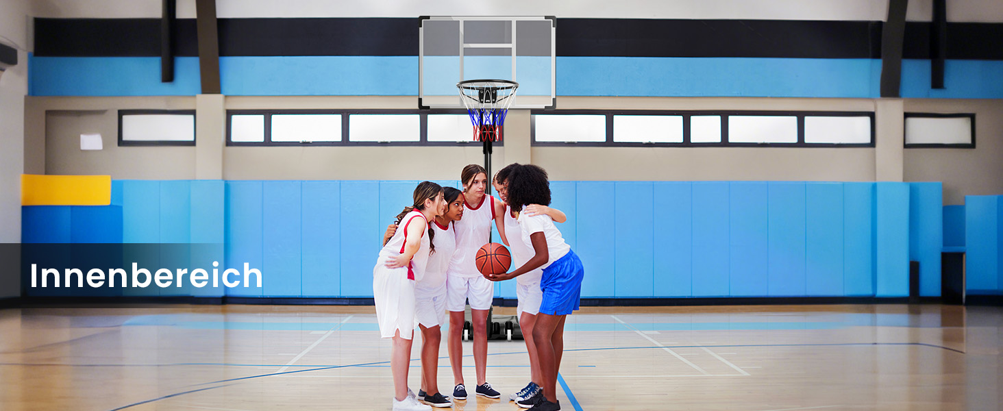 Баскетбольне кільце Gymax вуличне, регульована висота 204-358 см, стійка на колесах, з утяжеленою основою, для підлітків та дорослих 236-305 см