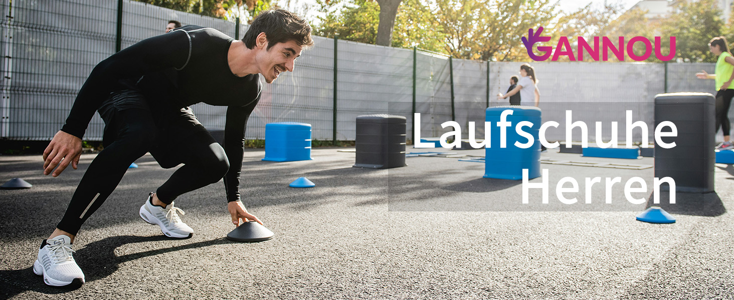 Кросівки для бігу GANNOU чоловічі спортивні чорні, розмір 40-47, з амортизацією