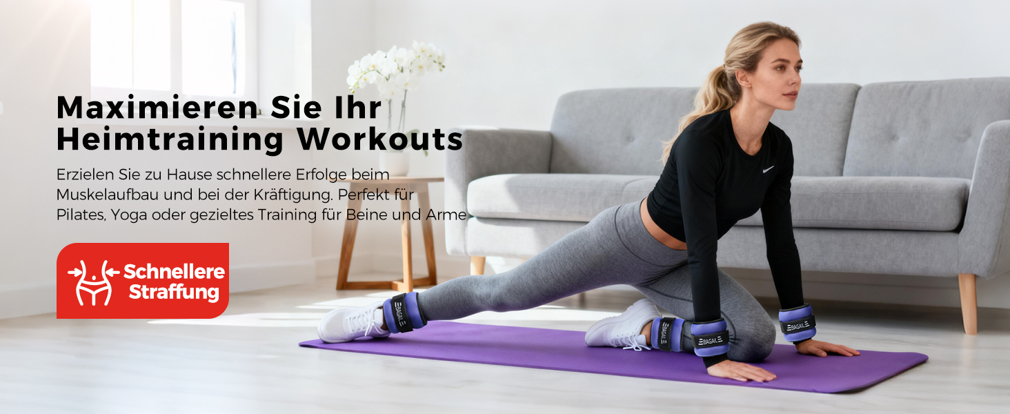 Ваги для рук та ніг BAGAIL унісекс, 0.23-2.27 кг, фіолетові, для фітнесу, ходьби, бігу, реабілітації (0.91 кг/2 шт)