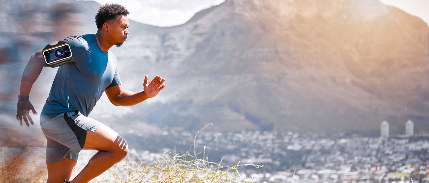 Спортивний браслет Haissky з кишенькою для навушників - чохол для телефону на руку для iPhone та Huawei