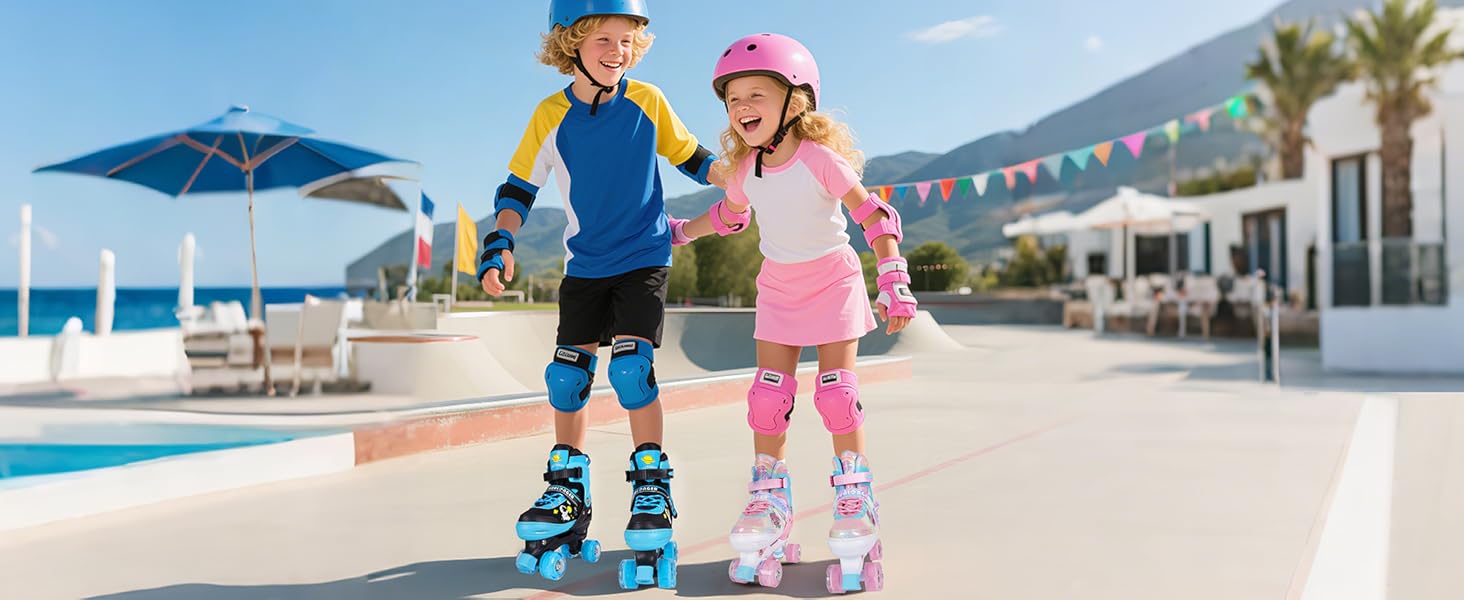 Дитячі ролики Kinder Rollschuhe, блакитні, регульовані, для дівчаток та хлопчиків, розмір 32-36 EU