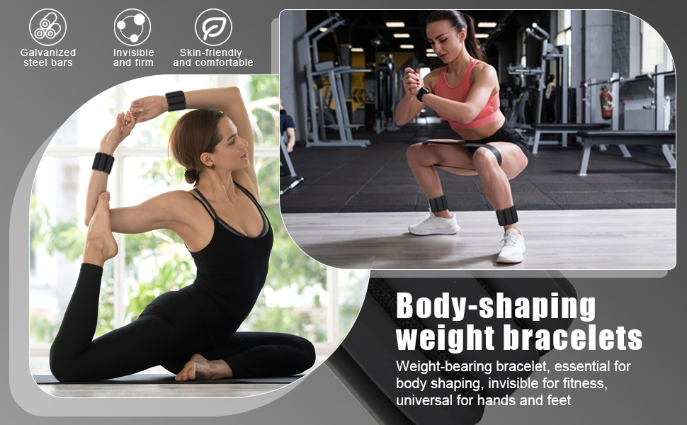 Набір манжет для обтяження зап'ястя Granvoo (2 шт.), регульовані, для фітнесу, йоги, танців, аеробіки