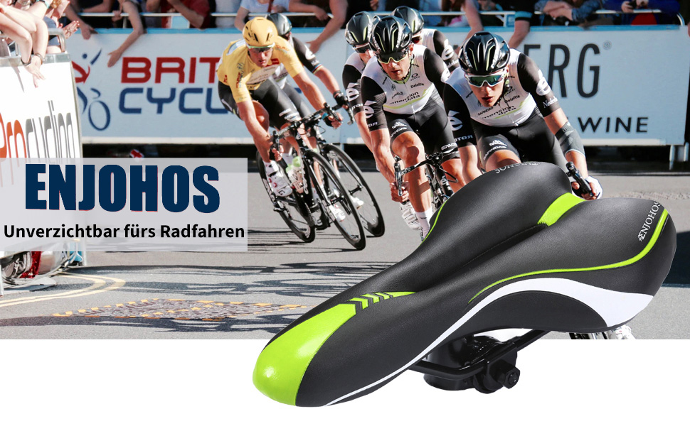 Велосипедний сідло ENJOHOS: водонепроникний, PU, для MTB, Trekking, Tour, шосе, чорний