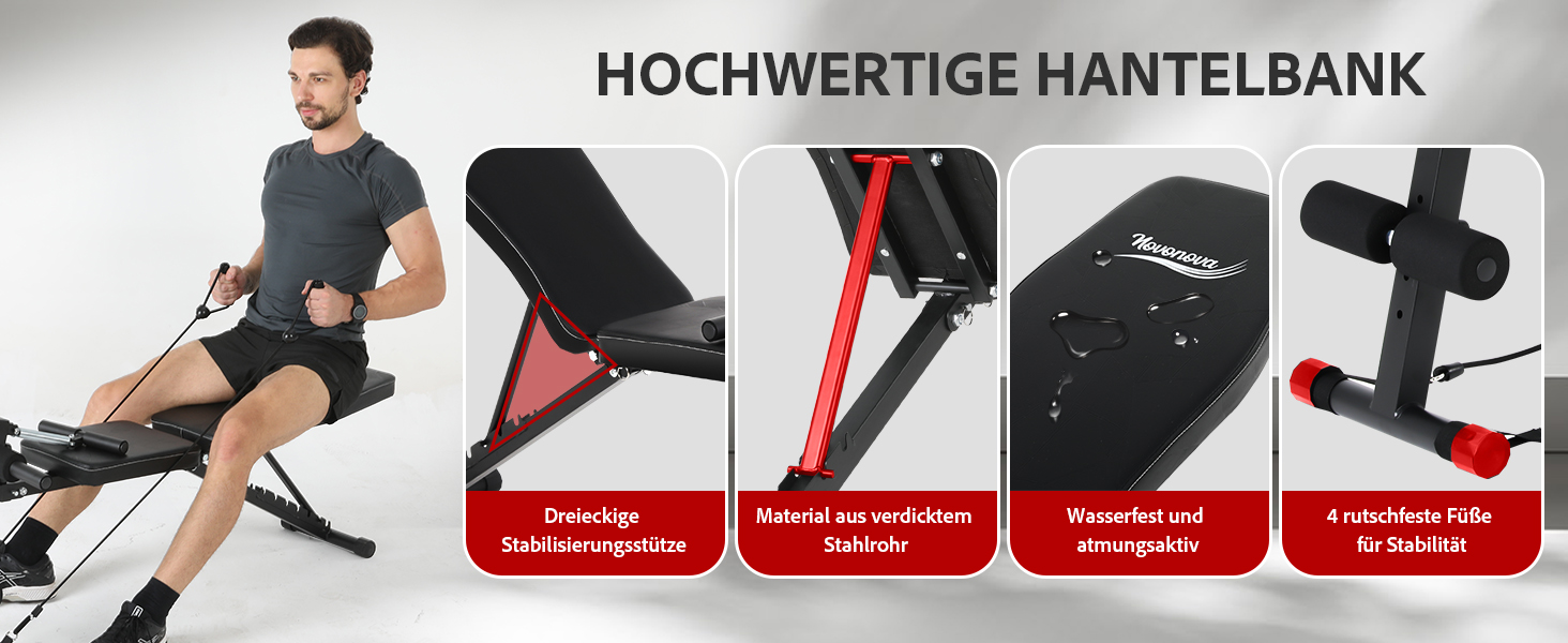 Тренажер для дому 4-в-1: лавка для жиму з регульованою спинкою та фіксатором для ніг, до 150 кг