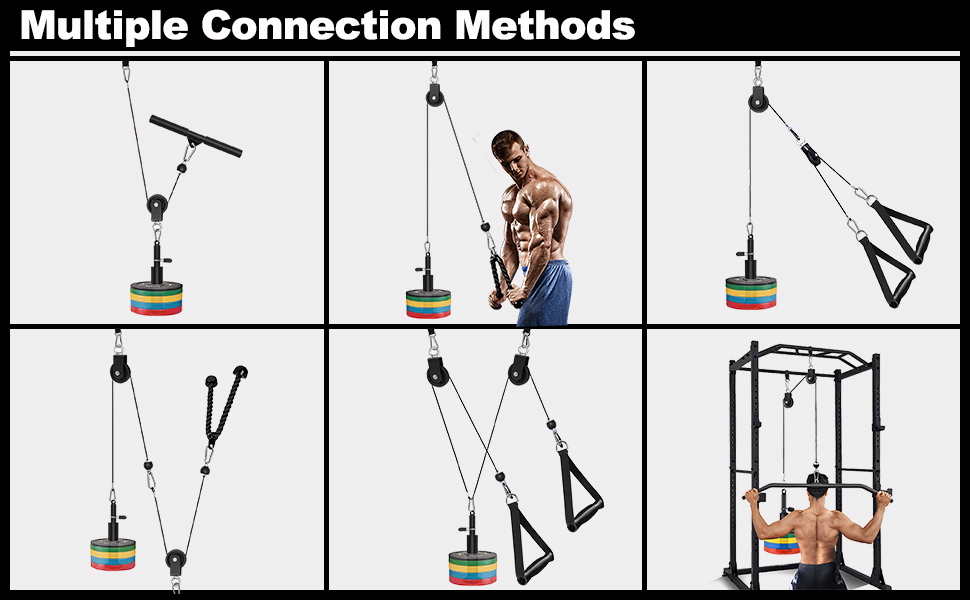 Фітнес-обладнання SERTT Rope Pull для рук, LAT, біцепсів, трицепсів, чорне