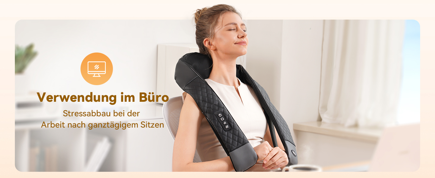 Масажер для шиї та плечей KNQZE® 4D Shiatsu бездротовий: глибокий масаж для зняття напруги в шиї, плечах та спині. Ідеальний подарунок для жінок, мам, тат.