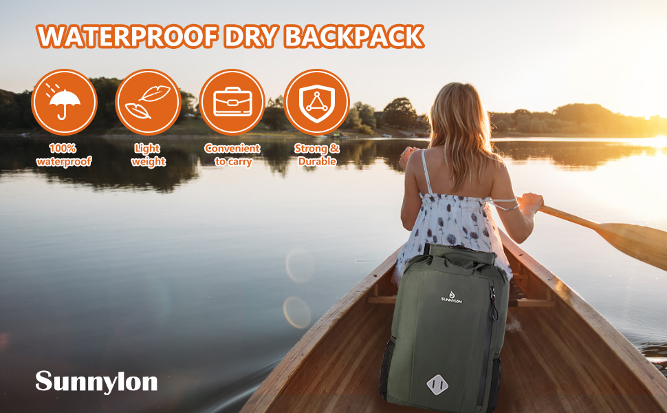 Водонепроникний рюкзак Dry Bag 20L, IPX8, з кишенею для телефону, для плавання, каякінгу, рафтингу, кемпінгу (Зелений)