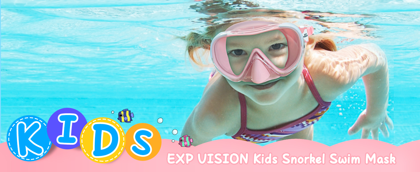Дитячі окуляри для плавання Kinder Taucherbrille 180° Anti-Fog, маска для снорклінгу з носовою перегородкою, для підлітків 4-15 років, білі