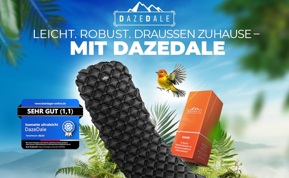 IsoMatte Dazedale для кемпінгу: ультралегка, тиха, компактна | Спальний килимок для туризму та відпочинку на природі