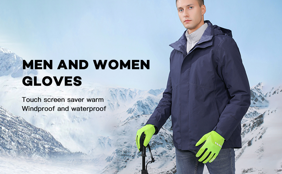 Зимові рукавички для чоловіків, водонепроникні, з підтримкою сенсорного екрану, флісові, теплі, термо, для велосипеда, мотоцикла, катання на лижах, чорні XL
