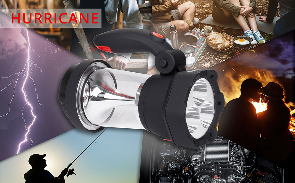 Ліхтар кемпінговий Duronic Hurricane з сигналом тривоги та Powerbank, USB, з ручкою