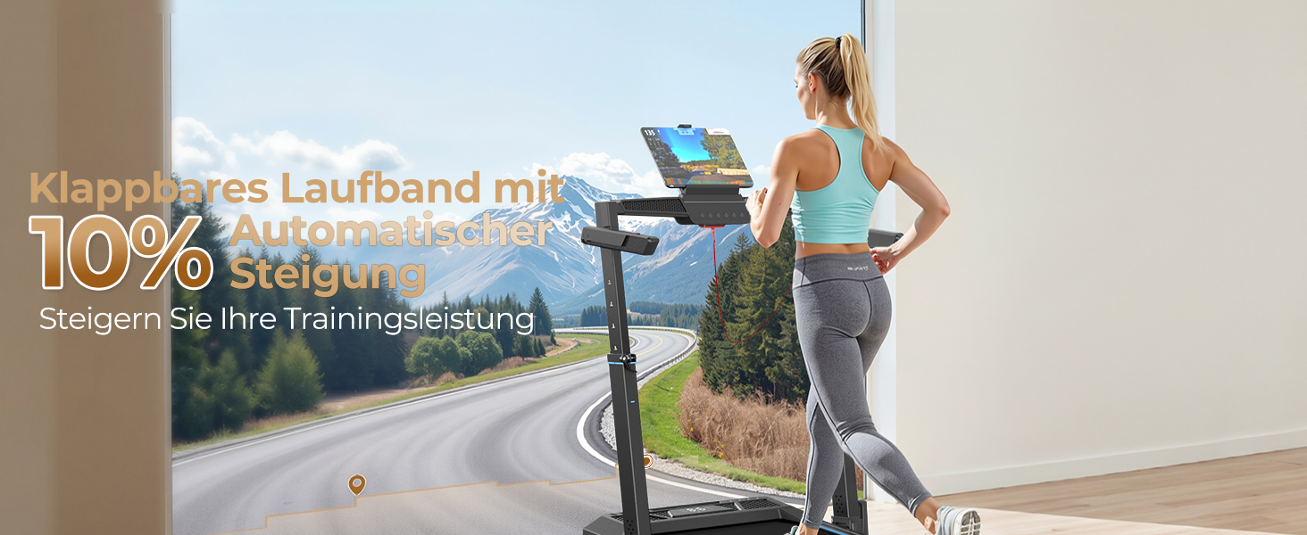 Складана бігова доріжка для дому Cardirun з автоматичною регулюцією нахилу, швидкість до 14 км/год