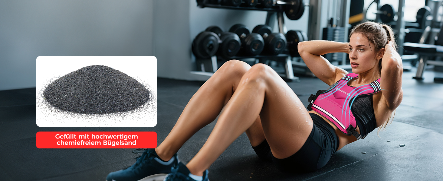 Вага для тренувань BAGAIL: регульована жилетка з відстібними вагами, 1.8-4.5 кг, чорна