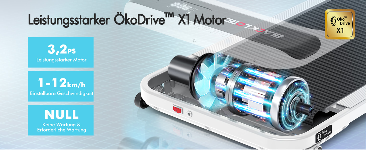 Електричний біговий тренажер BLACK LORD з нахилом 9%, 3.2 PS, 4-в-1 для дому та офісу, 12 програм, динамік, 140 кг, білий