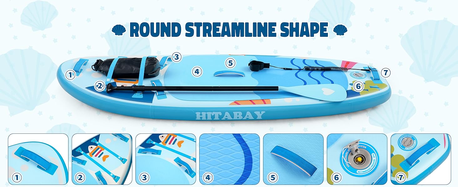 Надувне SUP-борд для дітей та підлітків. Комплект з аксесуарами. Макс. вага: 75/80/120 кг. Дизайн 