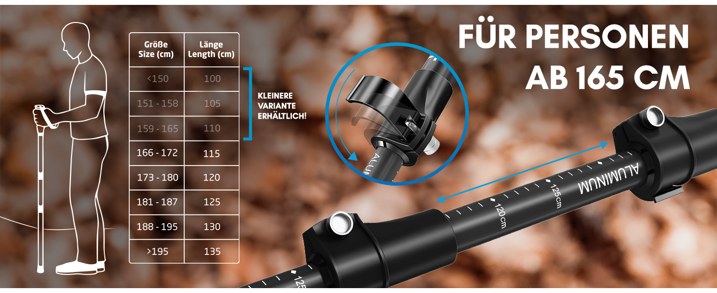 Телескопічні палиці для скандинавської ходьби та трекінгу NORDMUT, складні легкі палиці з алюмінію, ергономічні ручки, 115-135 см