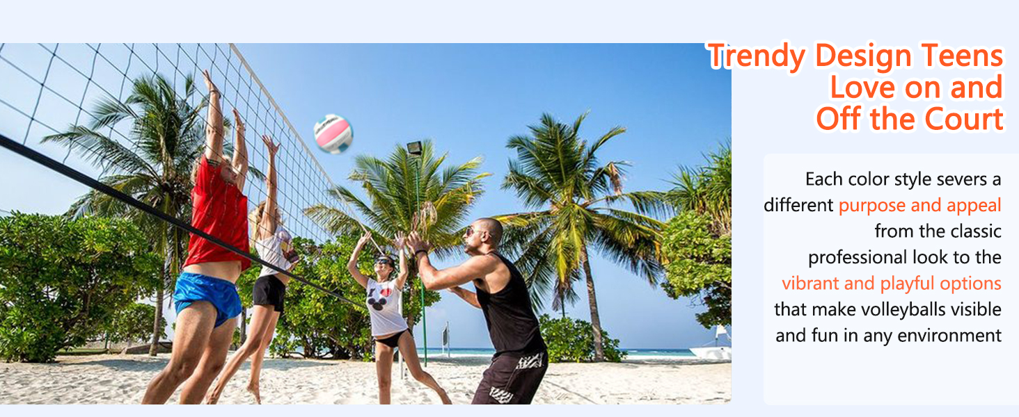 Волейбольний м'яч Aipwerer: для тренувань, пляжу, залу. Водостійкий, Soft Touch, рожевий. У комплекті насос та сумка